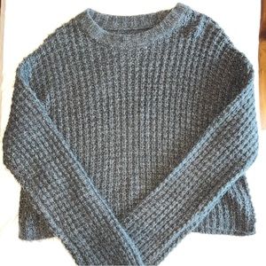 WILD FABLE Small Grey Knitted Crop Sweater